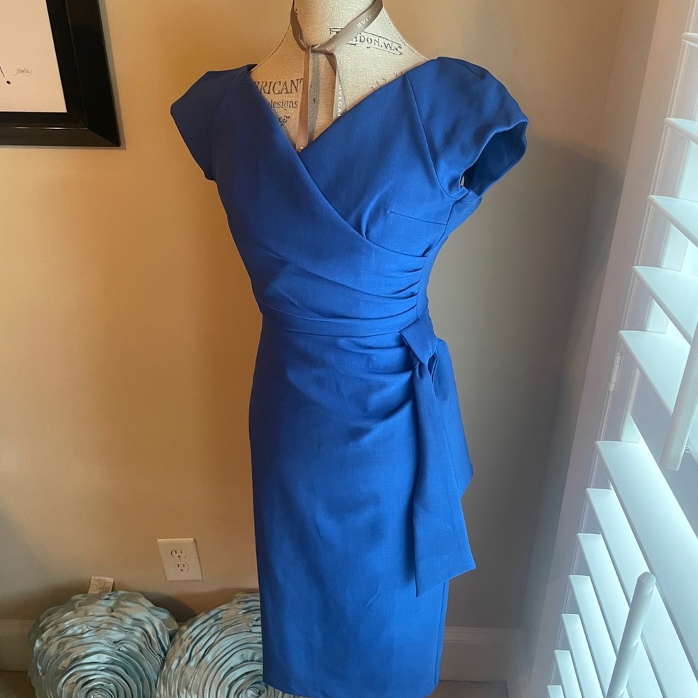 Elegant Blue Wrap Dress